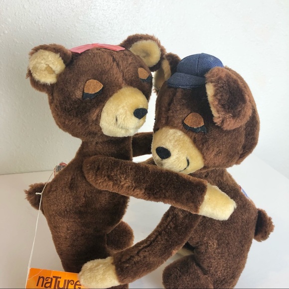 Dakin Vintage Hugging Nature Babies Bears 1977 Boy and Girl Plush